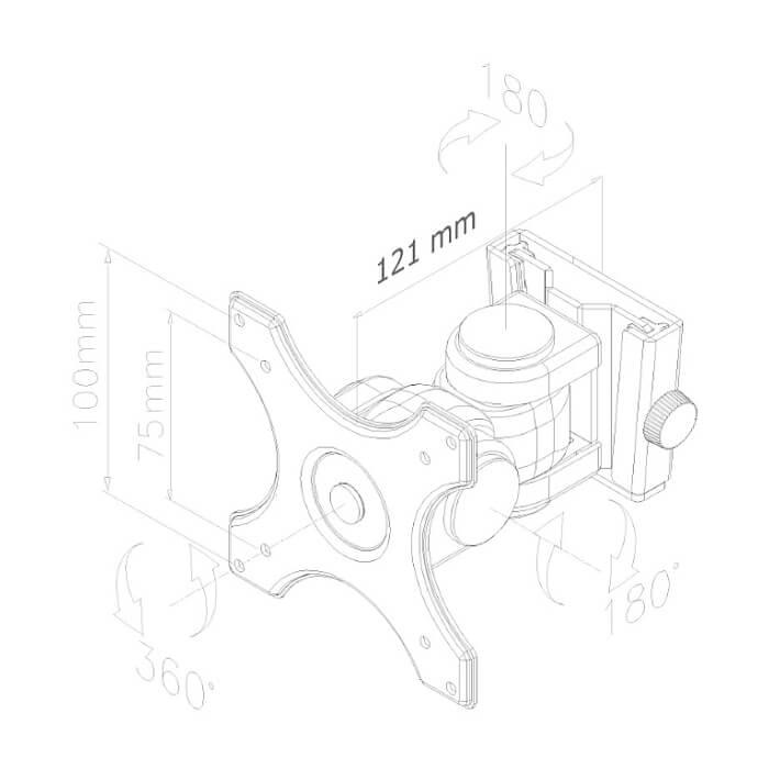 Neomounts by NewStar Flat Screen Wall Mount (2 pivots & tiltable) ID 66916 (тъмнейл - 3)