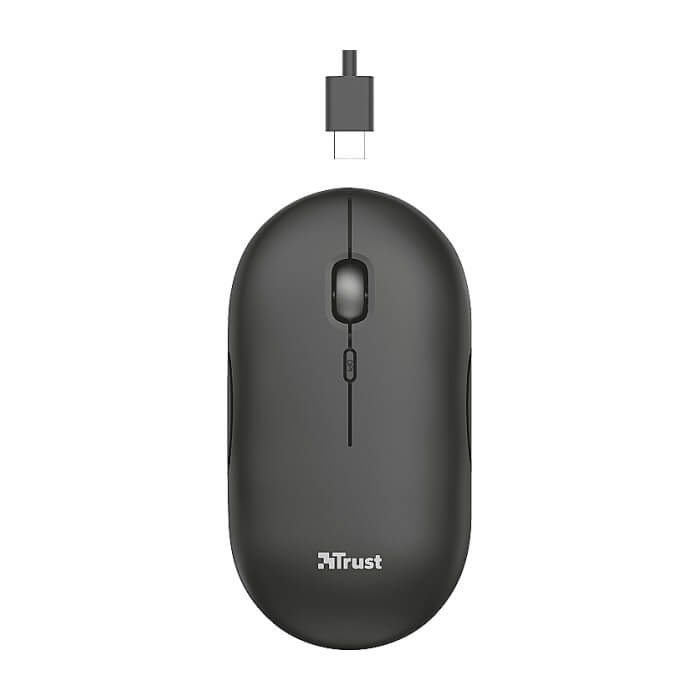 TRUST Puck Wireless & BT Rechargeable Mouse Black на супер цена от GT Computers TRUST Puck Wireless & BT Rechargeable Mouse Black на супер цена