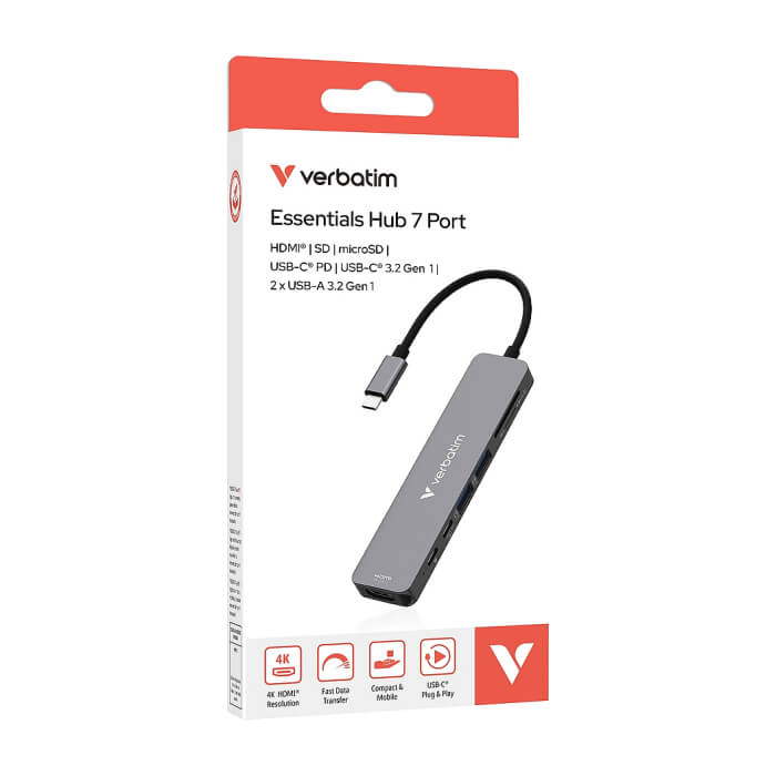 Verbatim USB-C Essentials Multiport Hub 7 Port (тъмнейл - 5)