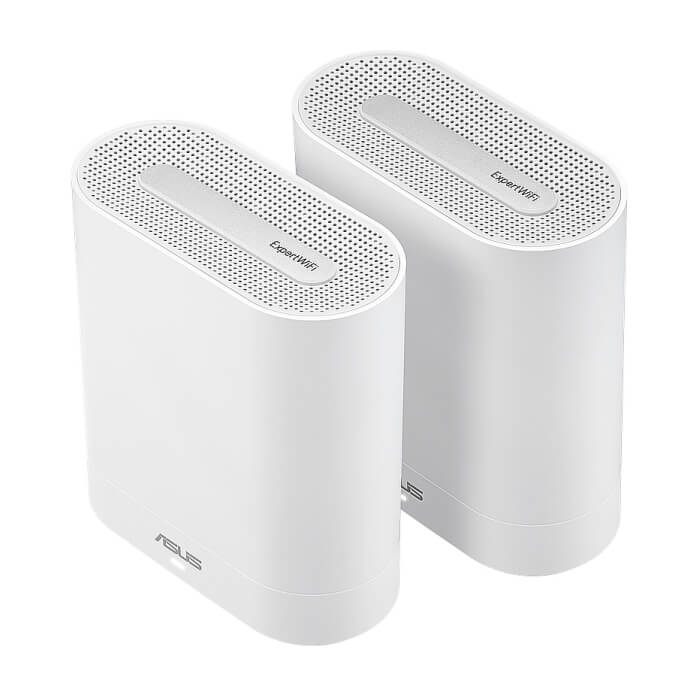 Asus Business Mesh WiFi system, ExpertWiFi EBM68 2PK, AX7800, Tri-Band, Quad-Core 1.7GHz CPU, 256MB/1GB Flash/RAM, 2.5G port, OFDMA, Beamforming, 8 SSIDs, customize guest portal, Commercial-Grade Network Security & VPN, wall mounting,White (тъмнейл - 2)