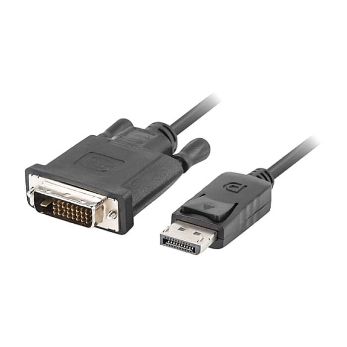 Кабел - Lanberg display port (M) V1.2-> DVI-D (M) (24+1) cable 3m, dual link, black ID 72578