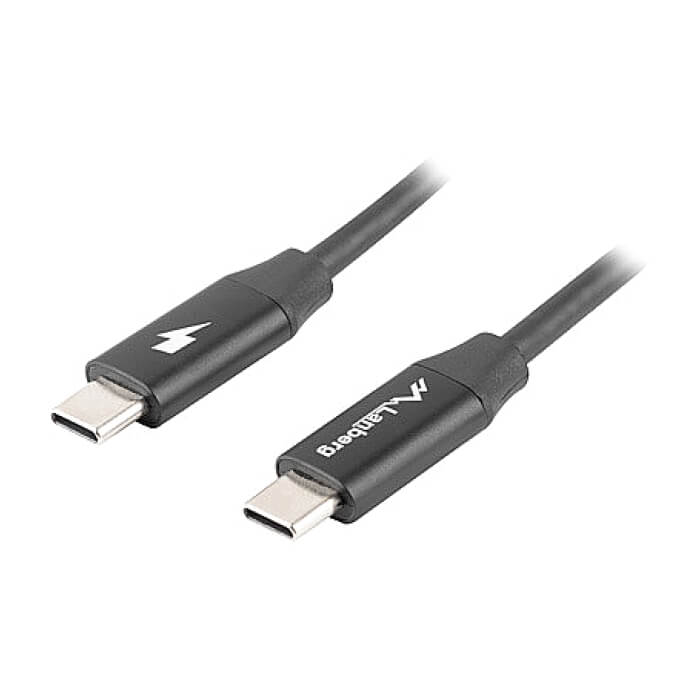 Кабел - Lanberg USB-C M/M 2.0 cable 1m Quick Charge 4.0, black ID 72676 (тъмнейл - 2)