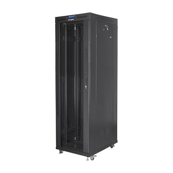 Lanberg rack cabinet 19" free-standing 42U/800x800 (flat pack) with glass door lcd black v2 ID 87173 (тъмнейл - 3)