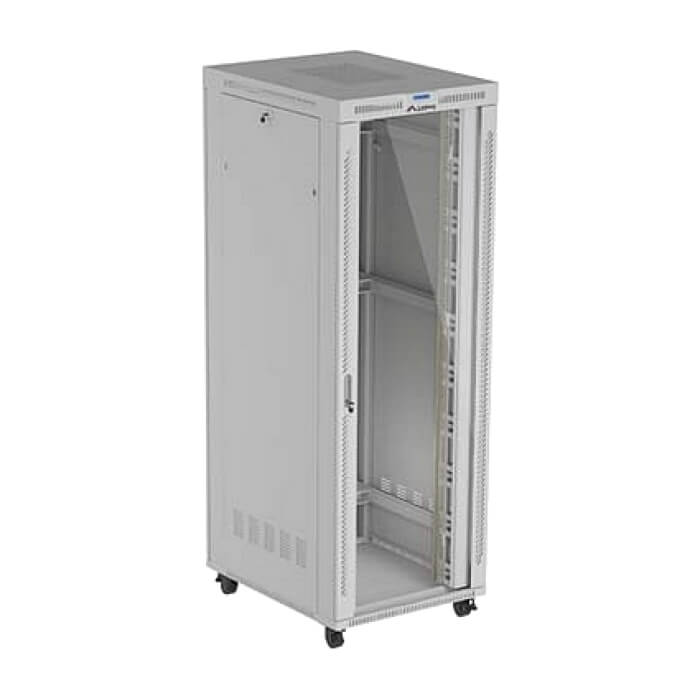 Lanberg Rack Cabinet 19" Free-Standing 47U/800X1000 (FlAT Pack) With Glass Door LCD Grey V2 ID 98073
