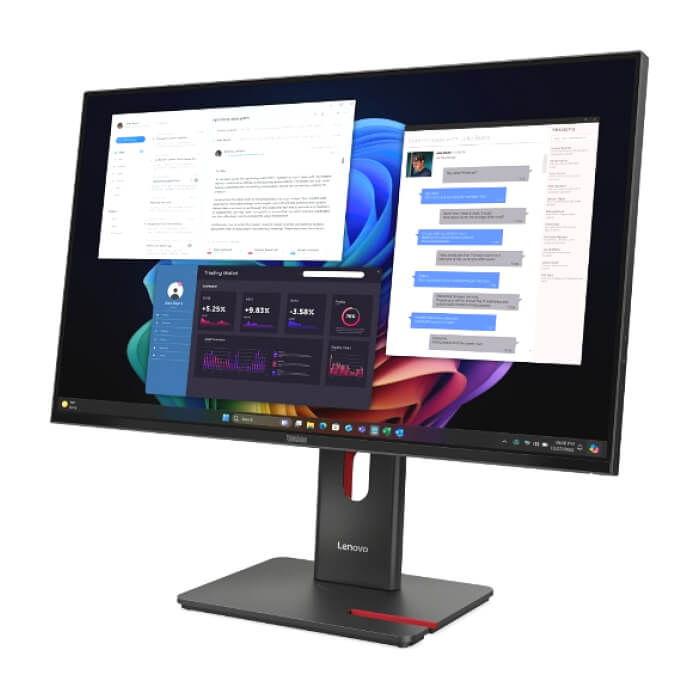 Lenovo ThinkVision T27ud-40 27" IPS WLED, 3840x2160, 16:9, 48Hz - 60Hz, 4ms, 350 cd/m2, 1500:1, USB hub, HDMI, USB-C, RJ45, Tilt, Swivel, Pivot, Height Adjust Stand ID 93552 (тъмнейл - 3)
