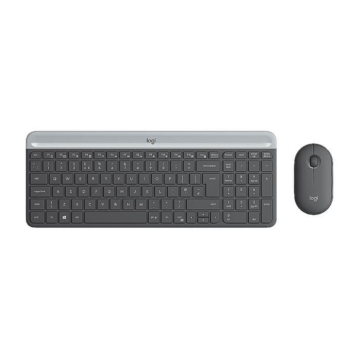 Logitech Slim Wireless Keyboard and Mouse Combo MK470 - GRAPHITE на супер цена