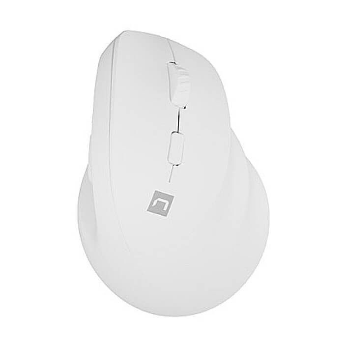 Natec Vertical Mouse Crake 2 Wireless, 2400DPI Bluetooth 5.2 + 2.4 GHz White на супер цена