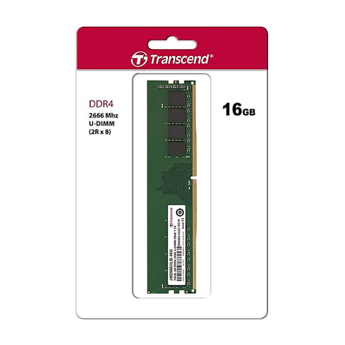Transcend 16GB JM DDR4 2666Mhz U-DIMM 2Rx8 1Gx8 CL19 1.2V ID 63922 на супер цена
