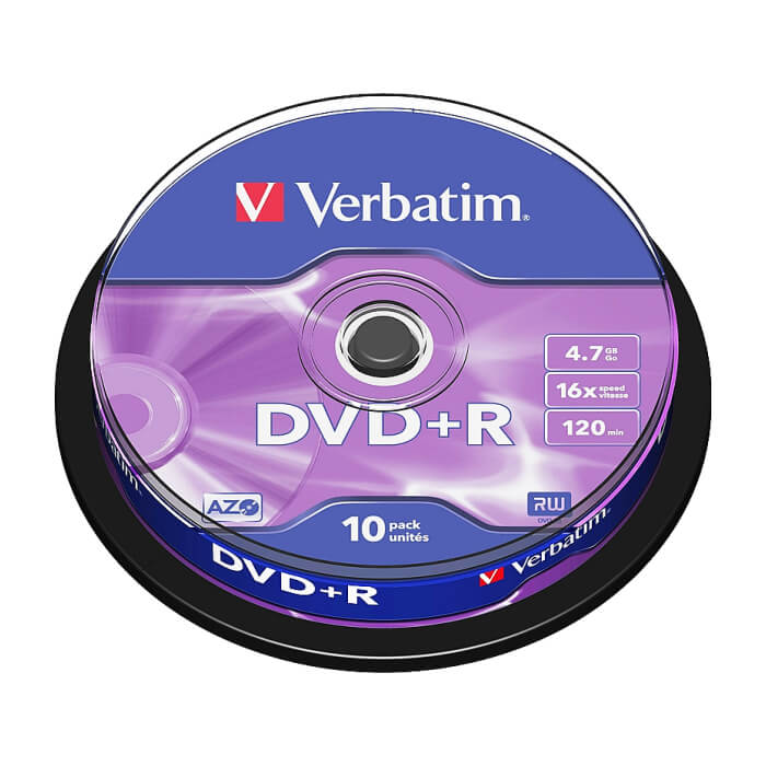 Verbatim DVD+R AZO 4.7GB 16X MATT SILVER SURFACE (10 PACK) на супер цена