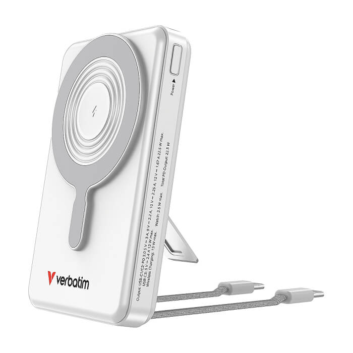 Verbatim Power Bank Magnetic Wireless 10.000 mAh C+C Display Silver ID 97024 (тъмнейл - 2)