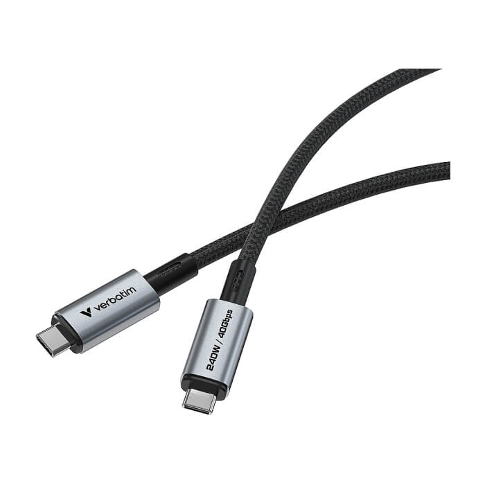 Verbatim Sync & Charge USB-C to USB-C 240W 40 Gbps 120 cm ID 85356 (тъмнейл - 3)