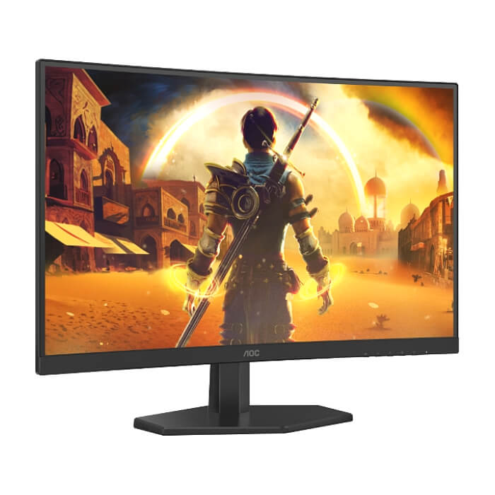 AOC C27G42E, 27" Curved 1500R, VA, WLED, 1920x1080@180Hz, 1ms GtG, 0.5ms MPRT, 300cd m/2, 3000:1, 80M:1 DCR, Adaptive Sync, FlickerFree, Low Blue Light, 2Wx2, Tilt, 2xHDMI, DP ID 86697 (тъмнейл - 3)