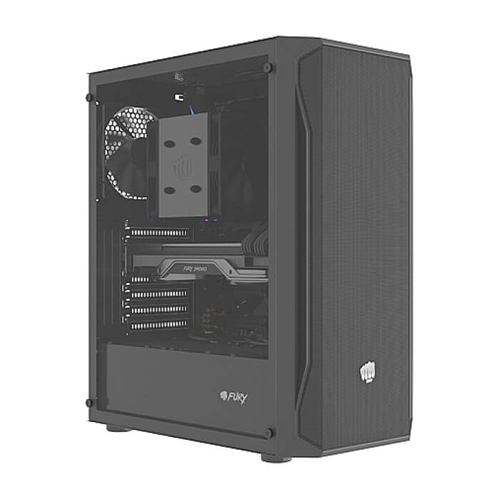Fury PC Case Shobo SH4 Midi Tower, Window, Black ID 76822 (тъмнейл - 2)