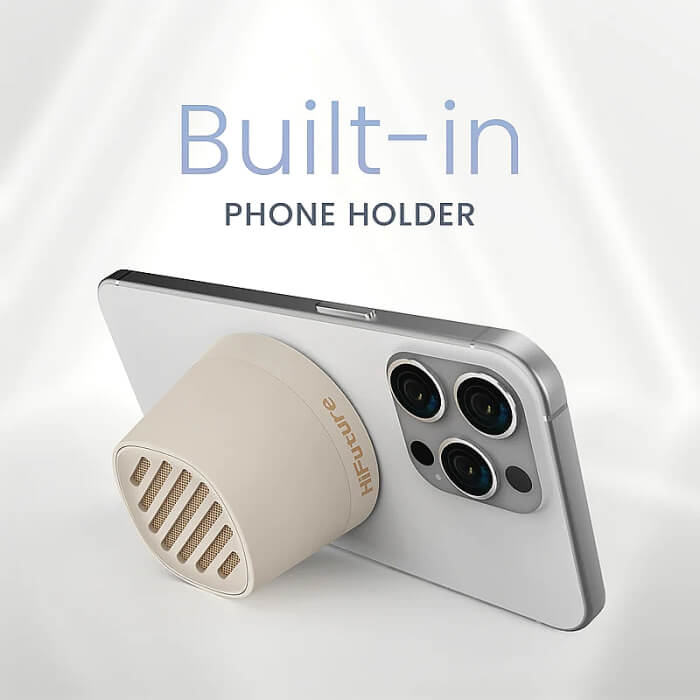 HiFuture Mega S Latte, Bluetooth 5.4, MagSafe, 5W Output, Built-in MIC support Handsfree, Pair to Play (TWS Mode), Up to 10 Hours Playtime, Wireless Charge (7.5W-15W), Phone Holder ID 94784 (тъмнейл - 2)