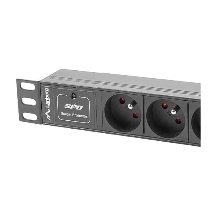 Lanberg power distribution unit (PDU) 10"1U 10A 3X 230V PL 2M, black C14 (тъмнейл - 3)