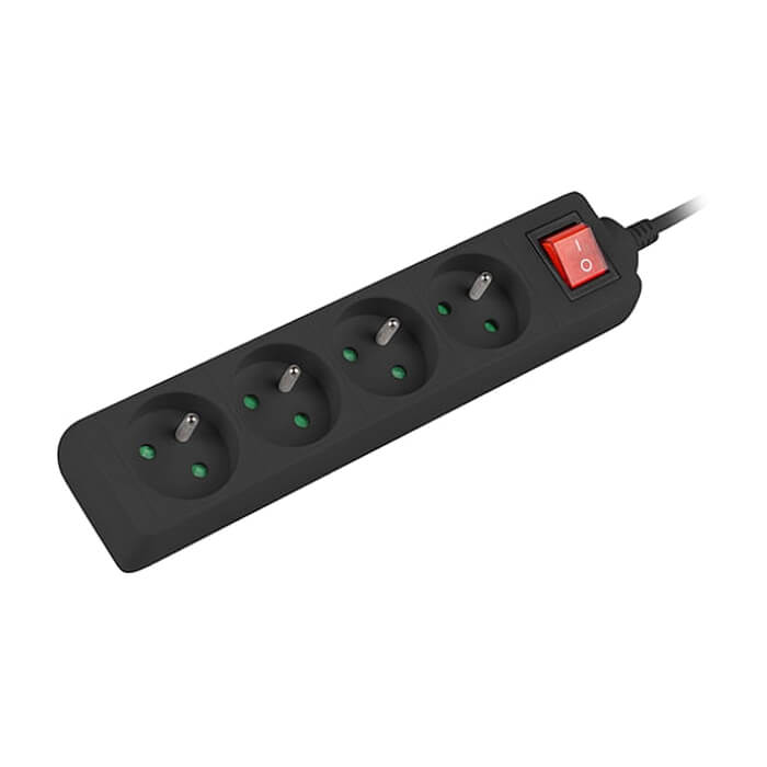 Lanberg power strip 1.5m, 4 sockets, french with circuit breaker quality-grade copper cable, black на супер цена