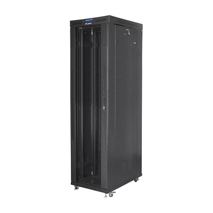 Lanberg rack cabinet 19" free-standing 47U/800x1000 (flat pack) with glass door lcd black v2 ID 87172 (тъмнейл - 2)