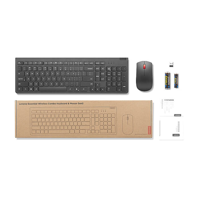 Lenovo Essential Wireless Combo Keyboard & Mouse Gen2 Black-Bulgarian (тъмнейл - 2)