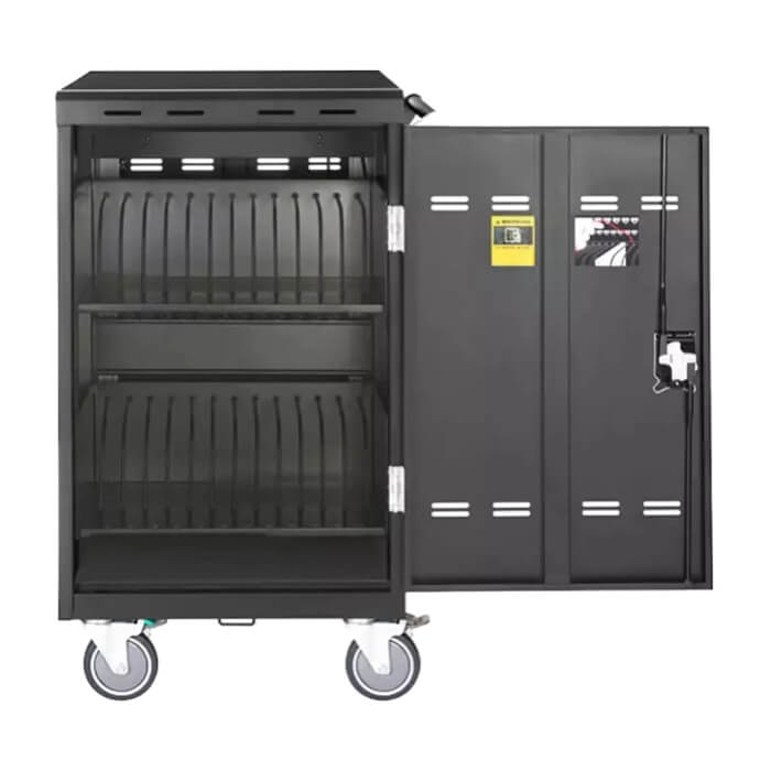 ACER Charging cart 24 slots, supports Laptops, Chromebooks, Tablets up to 15.6'', 2 point steel locking mechanism,Smart cycle charching technology, Streamlined cable and power management, Solid Steel ID 75271 (тъмнейл - 3)