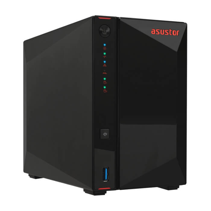 Asustor Nimbustor AS5402T, 2 Bay NAS, Quad-Core 2.0GHz CPU, Dual 2.5GbE Ports, 4GB SO-DIMM DDR4 (Max. 16GB), Four M.2 SSD Slots (Diskless), 3x USB 3.2 Gen 1 Type A, WOW (Wake on WAN), WOL, System Sleep Mode, AES-NI hardware encryption, Black (тъмнейл - 2)