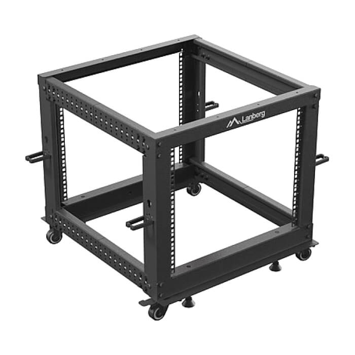 Lanberg open rack 19" 9U 600x600-1100 adjustable black ID 87216 (тъмнейл - 2)