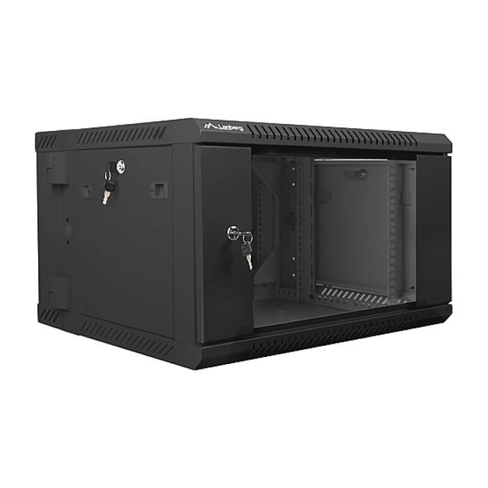 Lanberg rack cabinet 19” double-section wall-mount 6U / 600x600 for self-assembly (flat pack), black ID 71871 (тъмнейл - 2)
