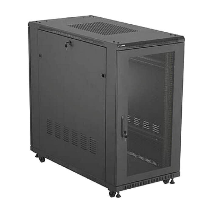Lanberg Rack Cabinet 19" Free-Standing 22U/600X1200 (FlAT Pack) With Mesh Door Black ID 98071 (тъмнейл - 2)