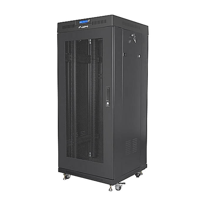 Lanberg rack cabinet 19" free-standing 27U/600x600 (flat pack) with mesh door lcd black v2 ID 87626 (тъмнейл - 4)