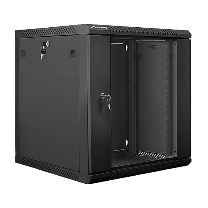 Lanberg rack cabinet 19” wall-mount 12U / 600x600 for self-assembly (flat pack), black ID 71881 (тъмнейл - 2)