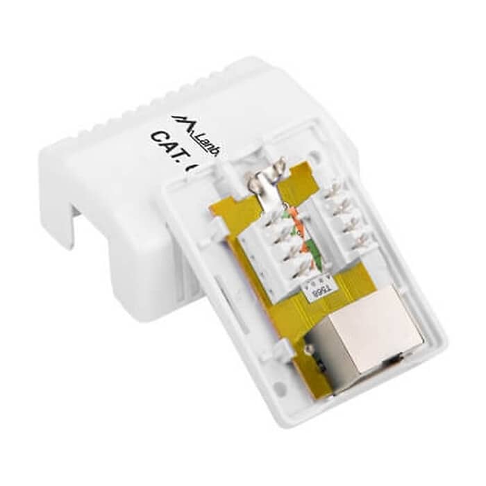 Lanberg surface-mount box CAT.6 FTP shielded 1X RJ45, white ID 72020 (тъмнейл - 3)