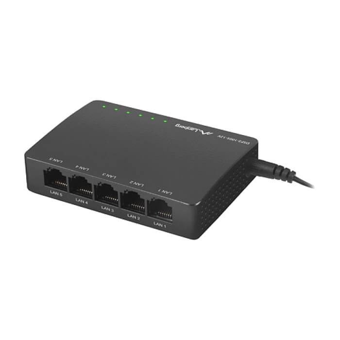 Lanberg switch dsp2-1005-12v 5x 1GB/s unmanaged gigabit ethernet desktop 12v (тъмнейл - 3)