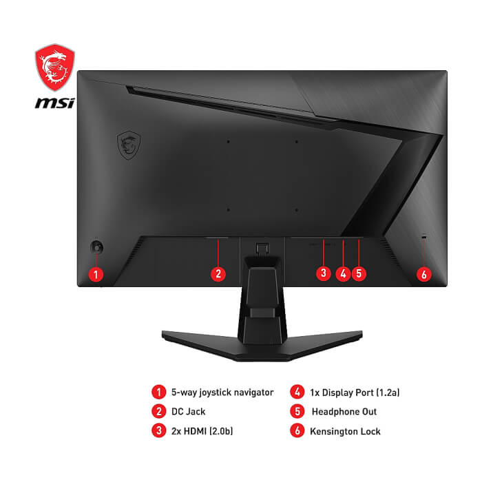 MSI G255F, 24.5", Rapid IPS, 180Hz, 1ms, 1920x1080 FHD, Anti-glare, Adaptive-sync, Night Vision, Frameless, Anti-Flicker, Less Blue Light, 300 nits, 1000:1, 100M:1, 1x Display ID 93708 (тъмнейл - 2)