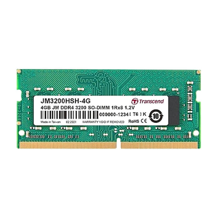 Transcend 4GB JM DDR4 3200 SO-DIMM 1Rx8 512Mx8 CL22 1.2V ID 63894 на супер цена