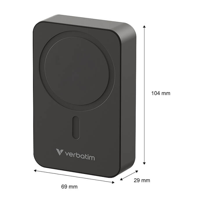 Verbatim Charge 'n' Go Essentials Power Bank Magnetic Wireless 20000mAh Black ID 85392 (тъмнейл - 4)