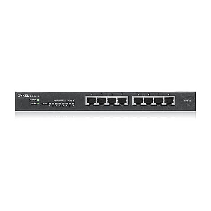 ZyXEL GS1915-8, 8-port GbE Smart hybrid mode Switch, standalone or NebulaFlex Cloud, desktop, fanless
