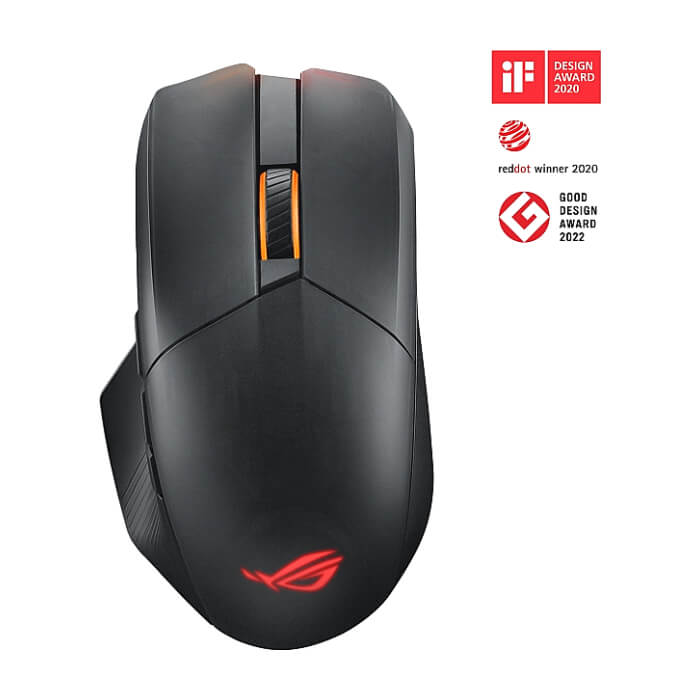 Asus ROG Chakram X Origin Gaming Mouse, Tri-mode connectivity (2.4GHz RF, Bluetooth, Wired), 36000 DPI sensor, 11 programmable buttons, Detachable joystick, Paracord cable, Black (тъмнейл - 3)