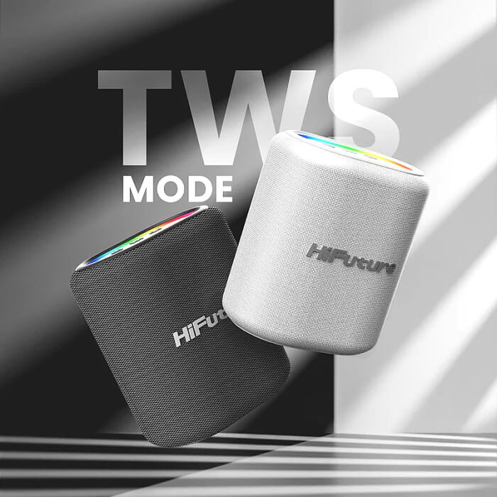 HiFuture Vocalist100 Silver, 20W Output, Karaoke Enable, Two Wireless Microphone, 4000mAh Battery (Support Power Bank), RGB Lighting, Pair to Play (TWS Mode), Bluetooth 5.3 ID 94757 (тъмнейл - 2)