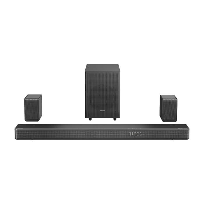 Hisense AX5125H 5.1.2Ch Sound Bar with Wireless Subwoofer, 500W, Dolby Atmos, Bluetooth 5.3, 4K HDMI Pass Through, DTS:X, HDMI/AUX/ARC/Optical/USB, 7 EQ Modes Hisense AX5125H 5.1.2Ch Sound Bar with Wireless Subwoofer, 500W, Dolby Atmos, Bluetooth 5.3, 4K HDMI Pass Through, DTS:X, HDMI/AUX/ARC/Optical/USB, 7 EQ Modes
