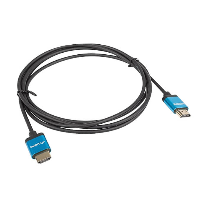 Кабел - Lanberg HDMI M/M V2.0 4K cable 0.5m, slim, black ID 72518 (тъмнейл - 2)