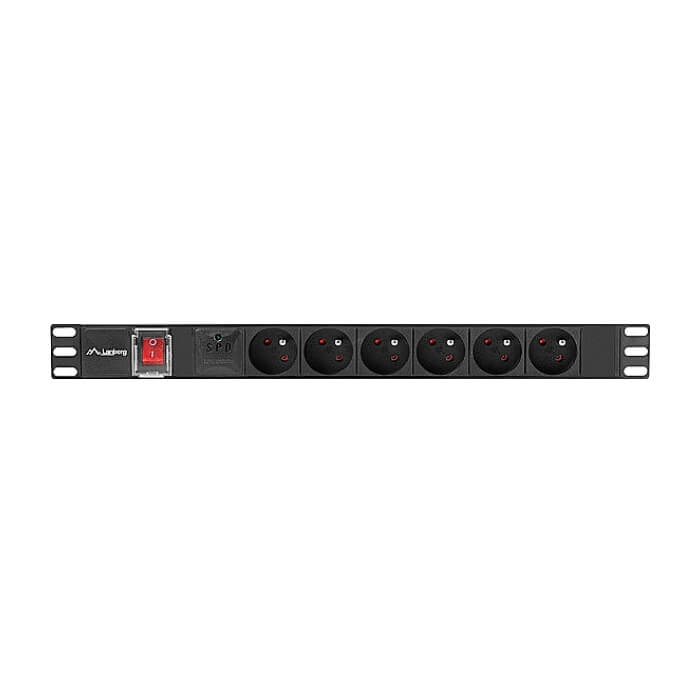 Lanberg power distribution unit (pdu) 19" 1U 16a 6x french outlets 2m black на супер цена