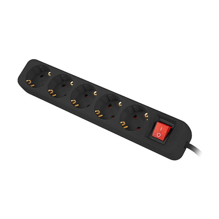 Lanberg power strip 3m, 5 sockets, french with circuit breaker quality-grade copper cable, black (тъмнейл - 3)