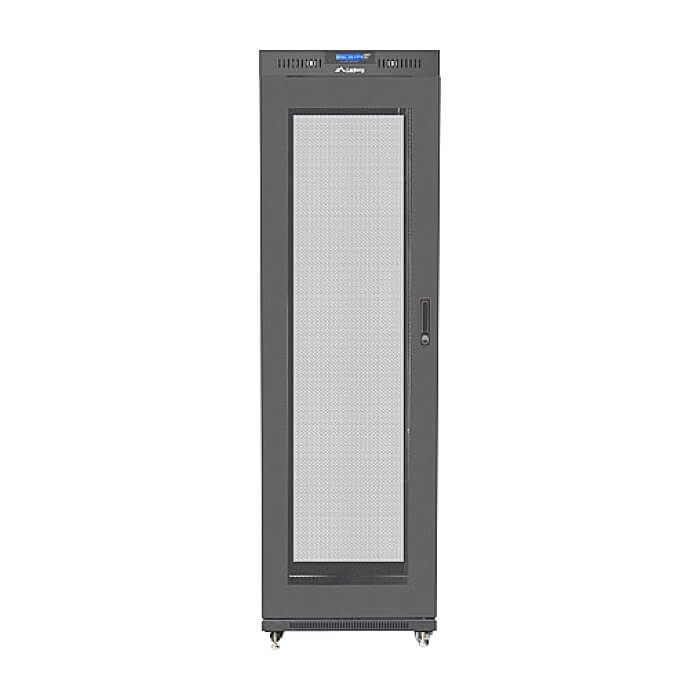 Lanberg rack cabinet 19" free-standing 42U/600x600 (flat pack) with mesh door lcd black v2 ID 87185 (тъмнейл - 4)