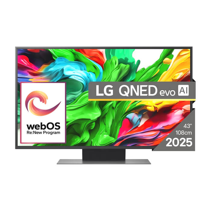 LG 43QNED86A3C, 43" 4K QNED HDR Smart TV, 3840x2160, 60Hz Native (VRR 144Hz), DVB-T2/C/S2, Alpha 7 AI Processor, HDR 10 PRO, webOS 25 ThinQ, 4K Upscaling, WiFi 5, Dolby Vision, Bluetooth 5.1, AirPlay 2, LAN, CI, HDMI, SPDIF, Stand ID 88637