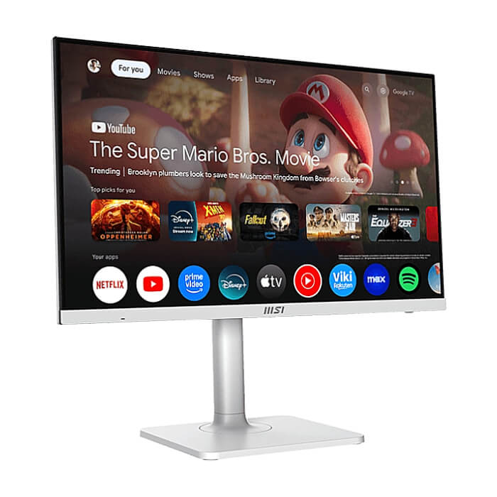 MSI Modern MD272UPSW, 27", 4ms, IPS, 3840x2160 (UHD), 16:9, Flat, Smart Google TV, Remote Control, HDR Ready, 300 nits, 1000:1, DP(1.4a), HDMI2.0b, TypeC DP alt. w/PD (65W), 2 ID 89358 (тъмнейл - 2)