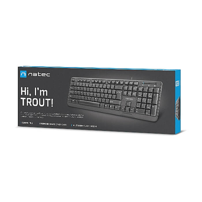 Natec Keyboard Trout US Layout Slim, Black (тъмнейл - 5)