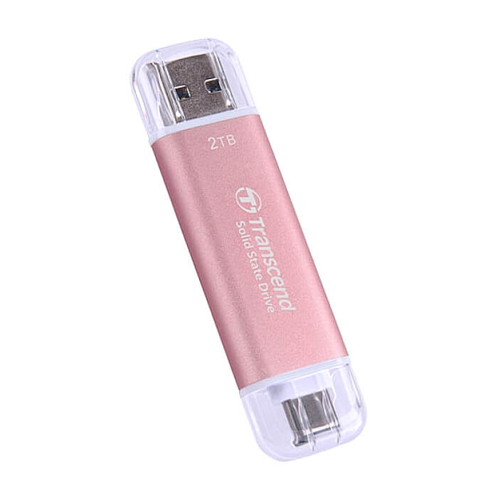 Transcend 2TB, USB External SSD, ESD310P, USB 10Gbps, Type C/ A, Pink ID 73298 (тъмнейл - 2)