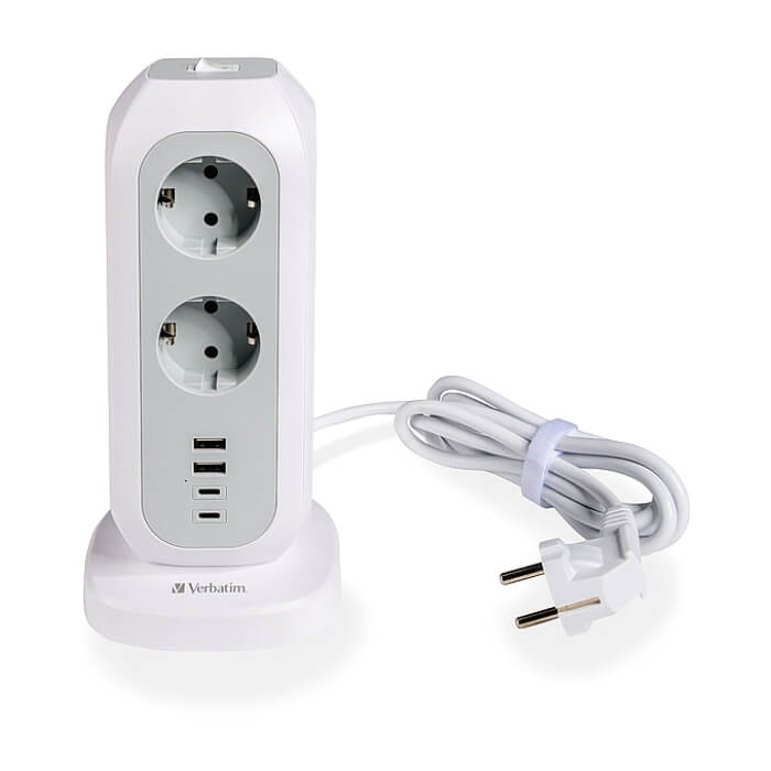 Verbatim EUPT-01 EU Power Tower 11 AC with 2 x USB-C / 2 x USB-A (тъмнейл - 4)