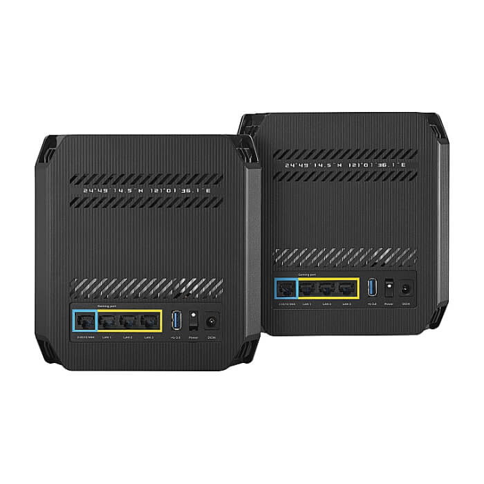 Asus Gaming Mesh WiFi system, ROG Rapture GT6 2PK, AX10000,Tri-Band, up to 540m2, Tri-Core 1.7GHz CPU, 256MB/512MB Flash/RAM, 2.5G port, AiProtection Pro, Adaptive QoS, VPN server/