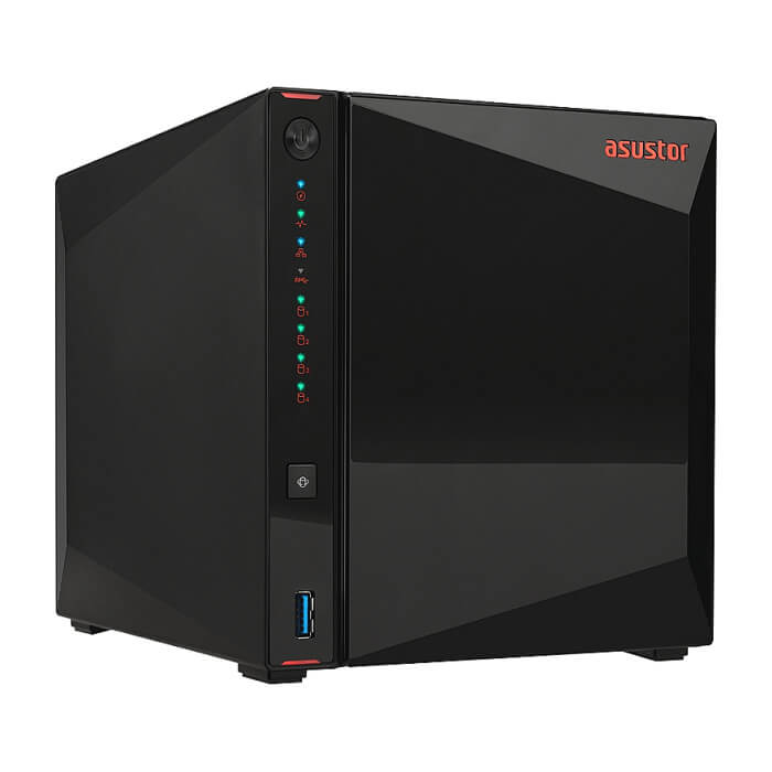 Asustor AS5304T, 4-Bay NAS, Intel Celeron J4105 Quad-Core 1.5 GHz (burst up 2.5 GHz), 4 GB SO-DIMM DDR4, 4x 2.5"/3.5" SATA3 HDD or SSD, 2x 2.5 GbE, 3x USB 3.2 Gen 1 Type (тъмнейл - 2)