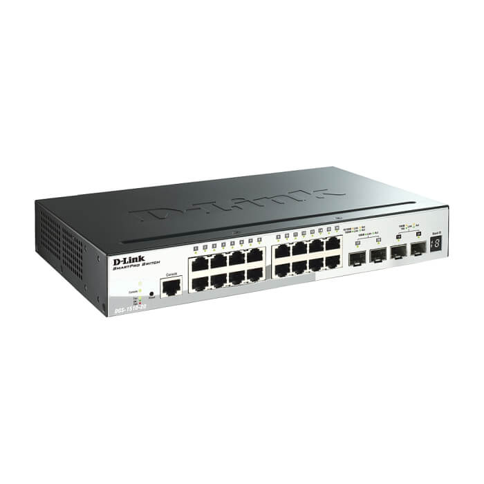 D-Link 20-Port Gigabit Stackable SmartPro Switch including 2 SFP ports and 2 x 10G SFP+ ports (тъмнейл - 2)